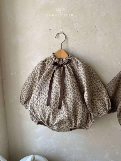 PETIT FLORAL PUFF SLEEVE BOW ROMPER