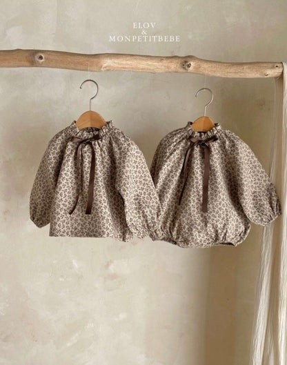 PETIT FLORAL PUFF SLEEVE BOW ROMPER