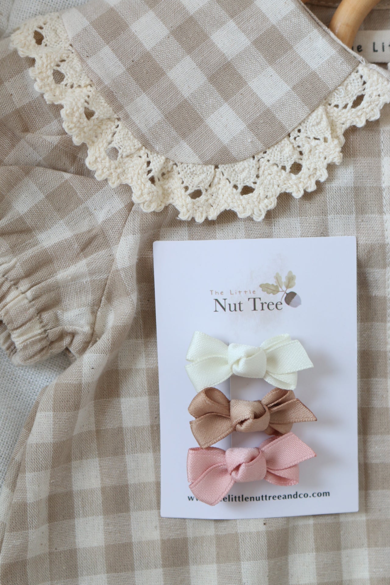 PETITE SILK RIBBON BOW TRIO | ROSE BUNCH
