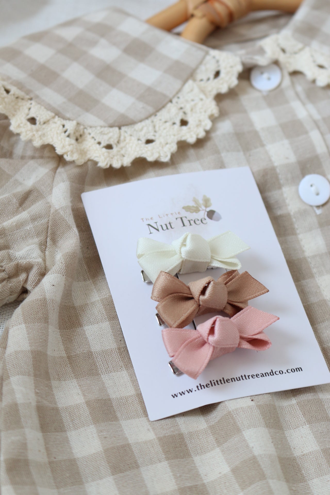PETITE SILK RIBBON BOW TRIO | ROSE BUNCH