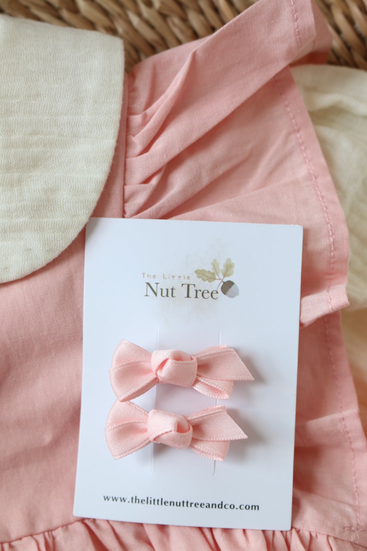 PETITE SILK RIBBON BOW SET | PEONY PINK