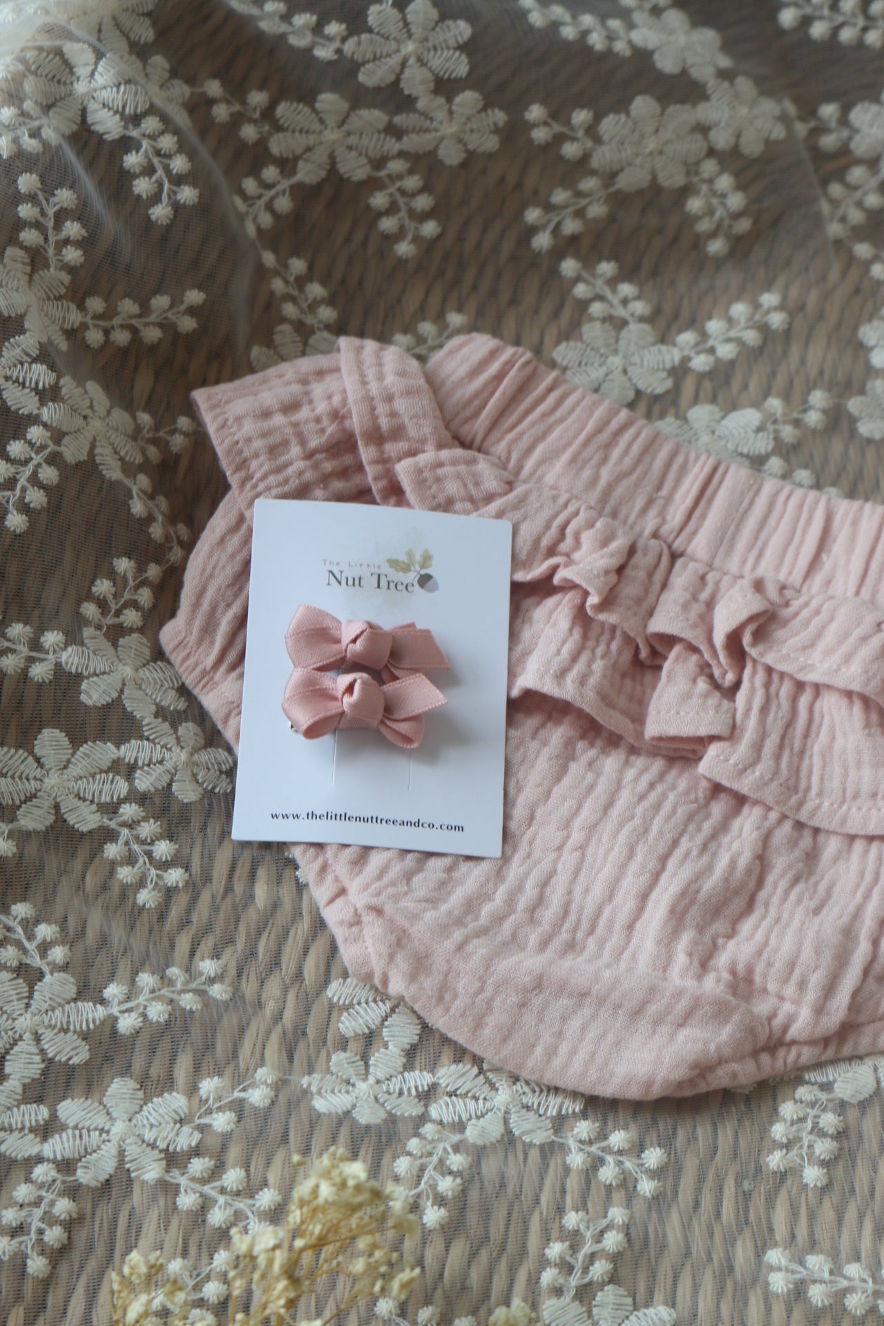 PETITE SILK RIBBON BOW SET | DEEP ROSE