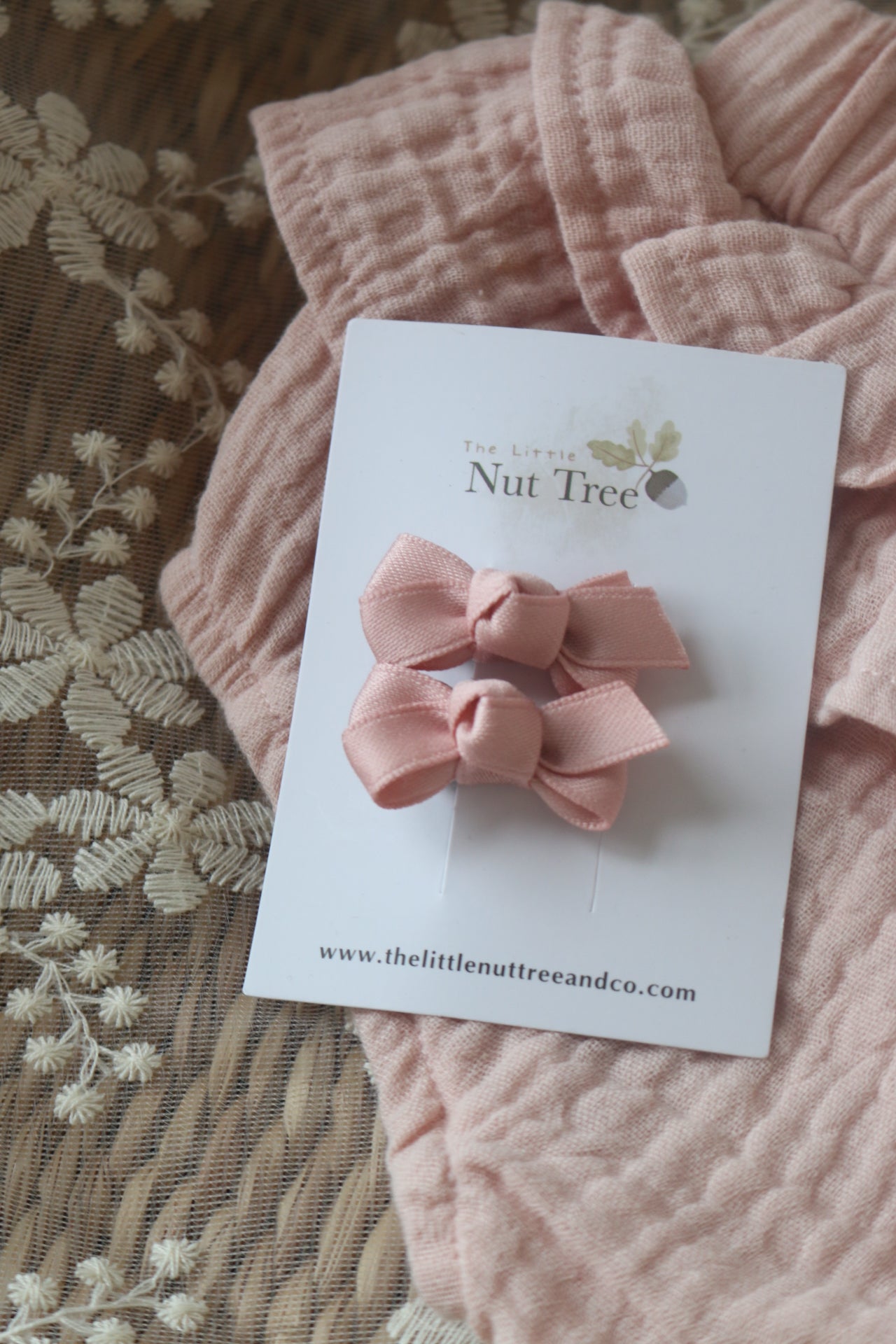 PETITE SILK RIBBON BOW SET | DEEP ROSE