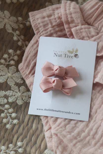 PETITE SILK RIBBON BOW SET | DEEP ROSE