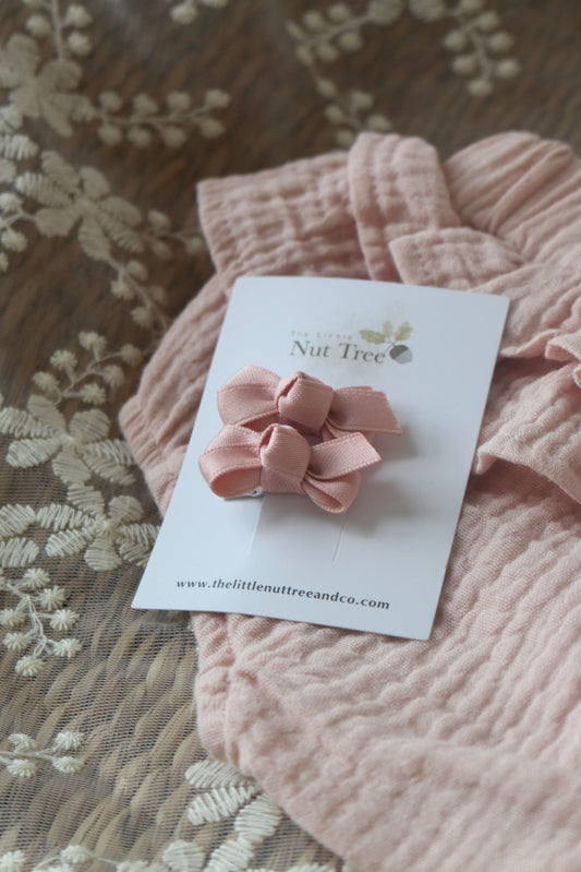 PETITE SILK RIBBON BOW SET | DEEP ROSE