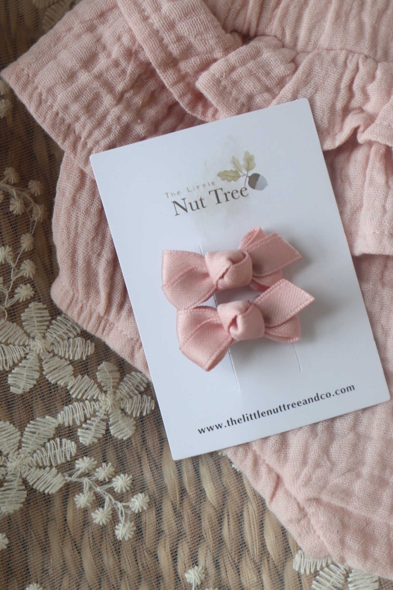 PETITE SILK RIBBON BOW SET | DEEP ROSE