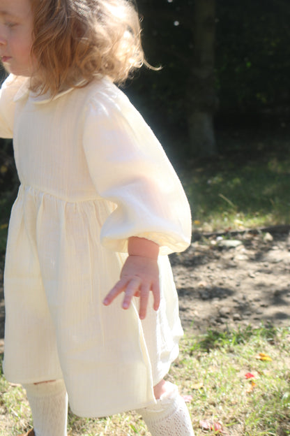 MUSLIN COTTON SMOCK DRESS | SOFT CREAM