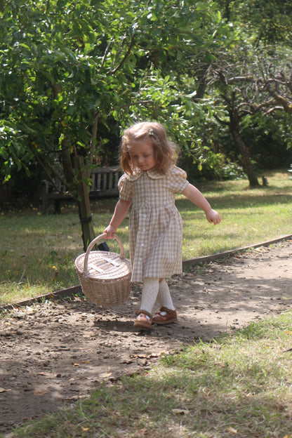 GINGHAM COTTON SMOCK DRESS | OAT & CREAM