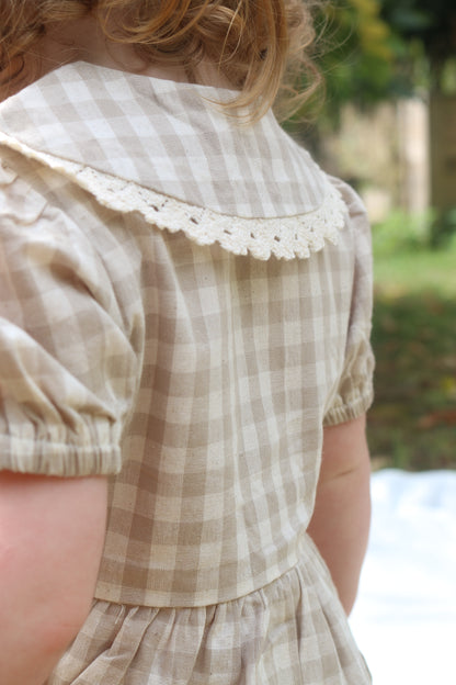 GINGHAM COTTON SMOCK DRESS | OAT & CREAM