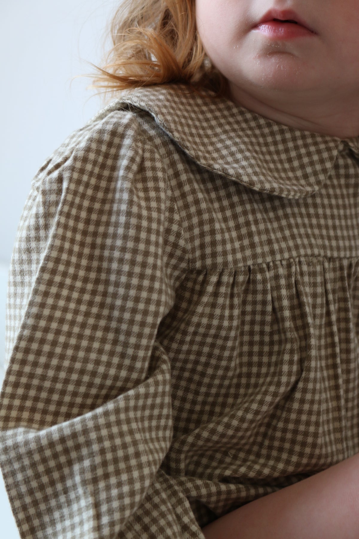 BRUSHED COTTON GINGHAM SMOCK ROMPER | OAT & FERN