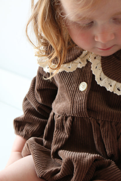 CORDUROY SOFT COTTON ROMPER | MOCHA