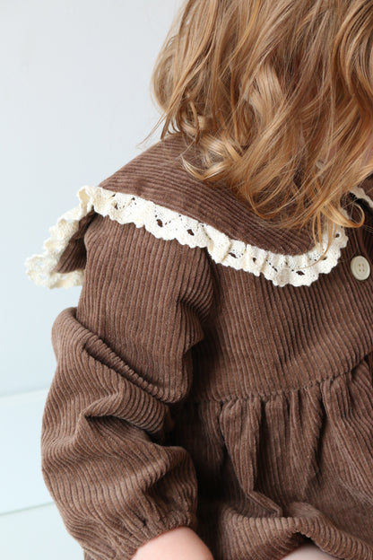CORDUROY SOFT COTTON ROMPER | MOCHA
