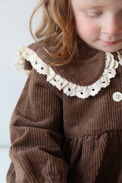 CORDUROY SOFT COTTON ROMPER | MOCHA
