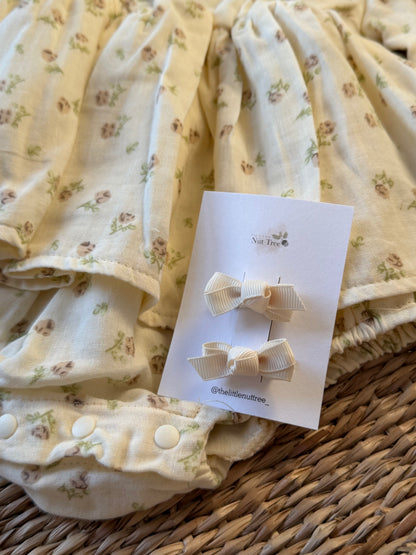 PETIT BOW SET - LATTE