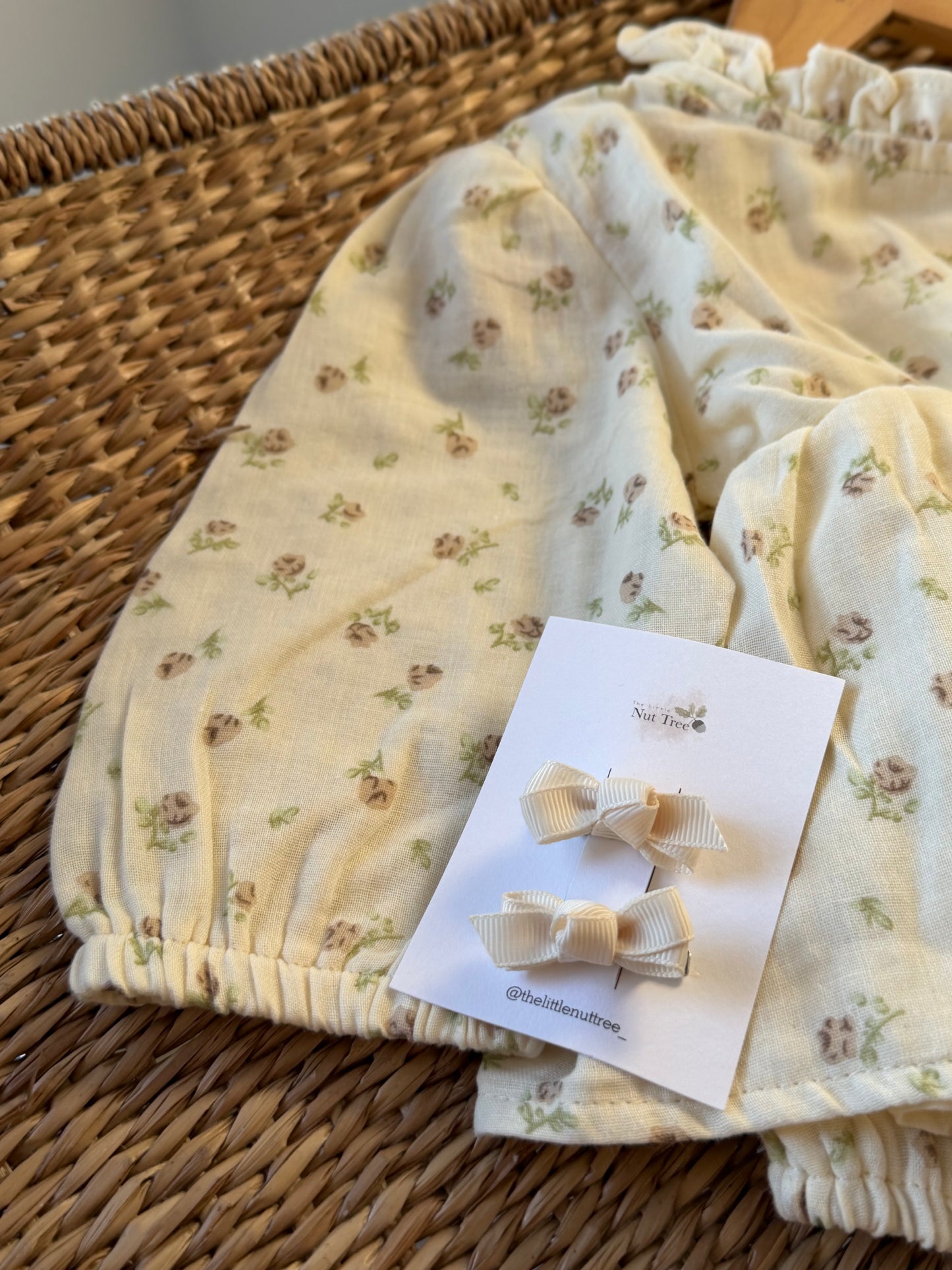 PETIT BOW SET - LATTE