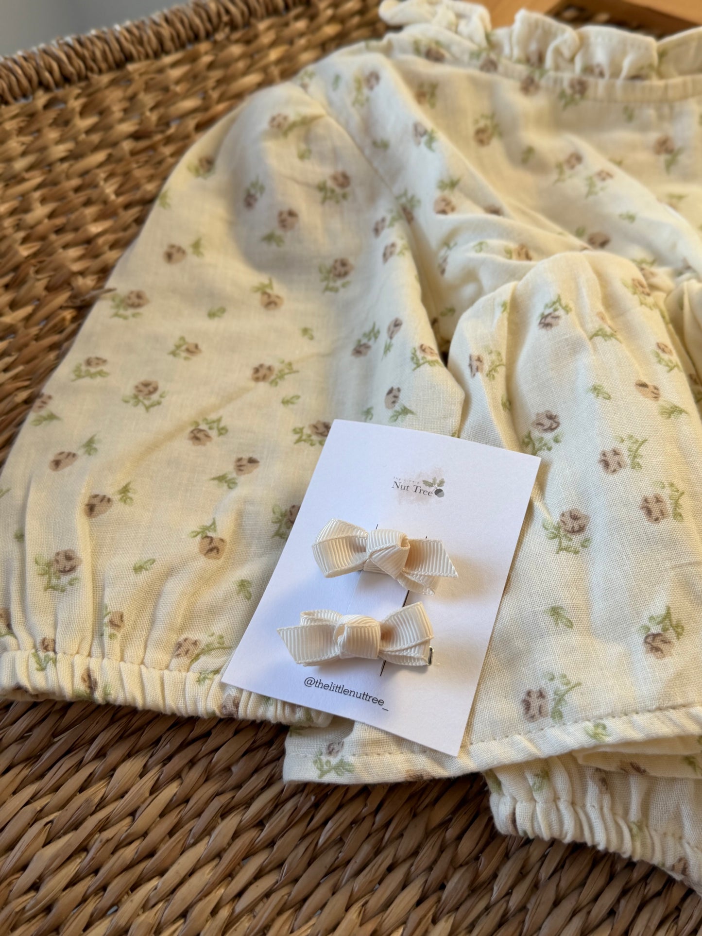 PETIT BOW SET - LATTE