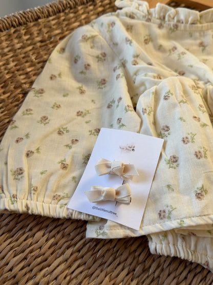 PETIT BOW SET - LATTE