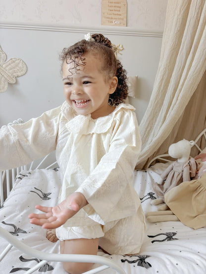 FLORAL BRODERIE COTTON BLOUSE & BLOOMER