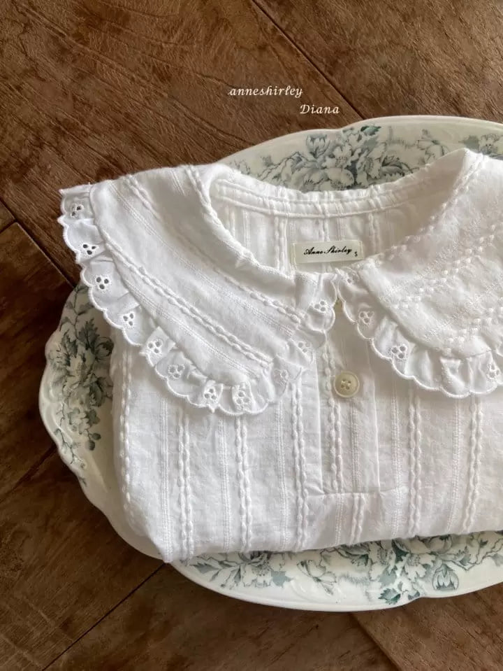 White Broderie Collared Blouse - Anne Shirley image 1